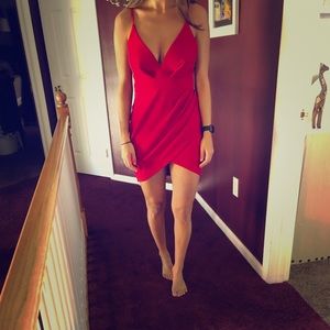 Red mini dress